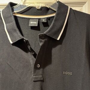 BOSS Black Polo with White Trim